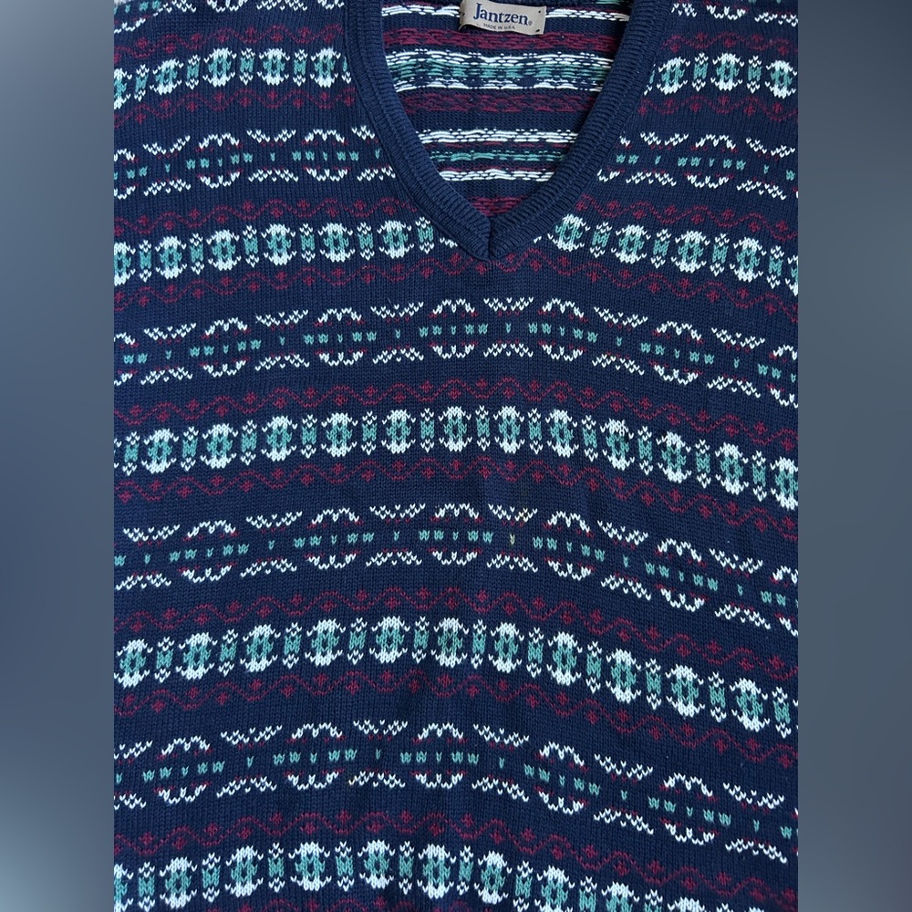 Jantzen vintage men’s v-neck sweater size large Made in the USA - Picture 3 of 6